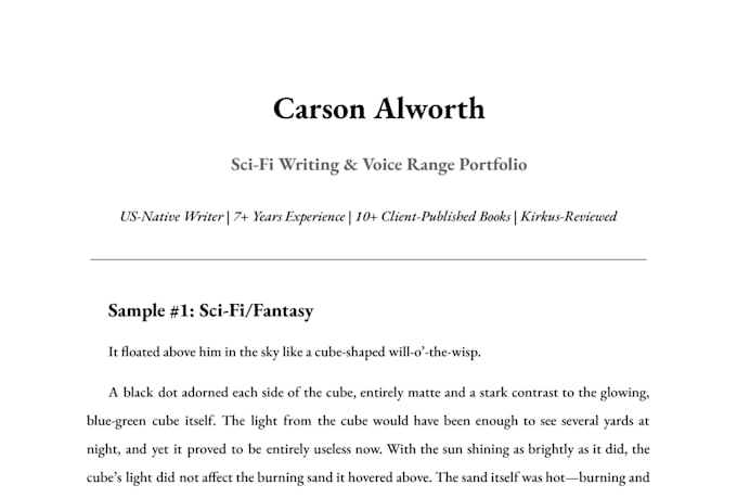 ghostwrite your sci fi short story